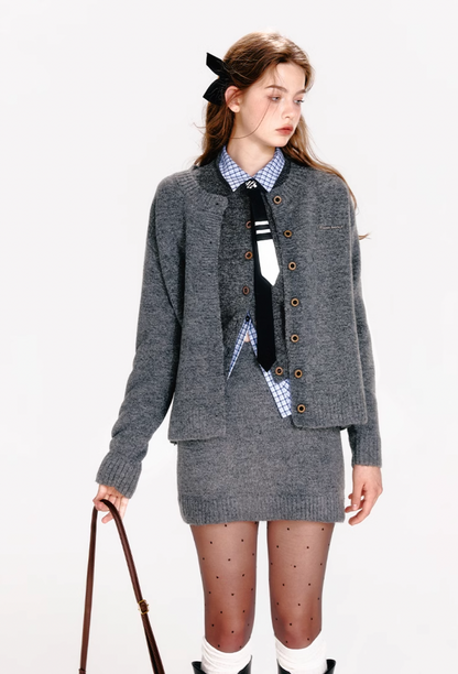 【COME BACK】gray round cardigan RI1036