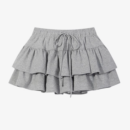 double frill gray skirt RI1121