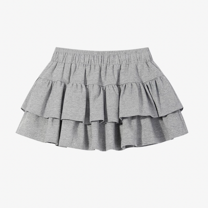 double frill gray skirt RI1121
