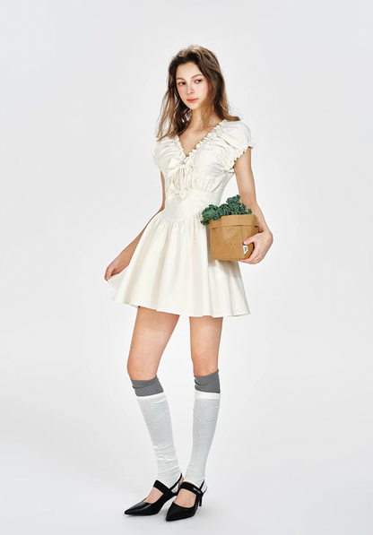 white frill gril one-piece RI1138