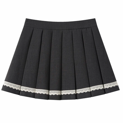 lace line pleats skirt RI1188