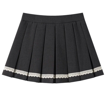 lace line pleats skirt RI1188