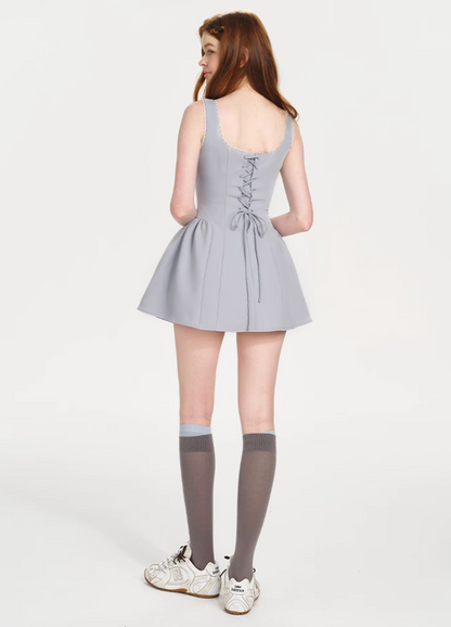 light blue flar fit one-piece RI1197
