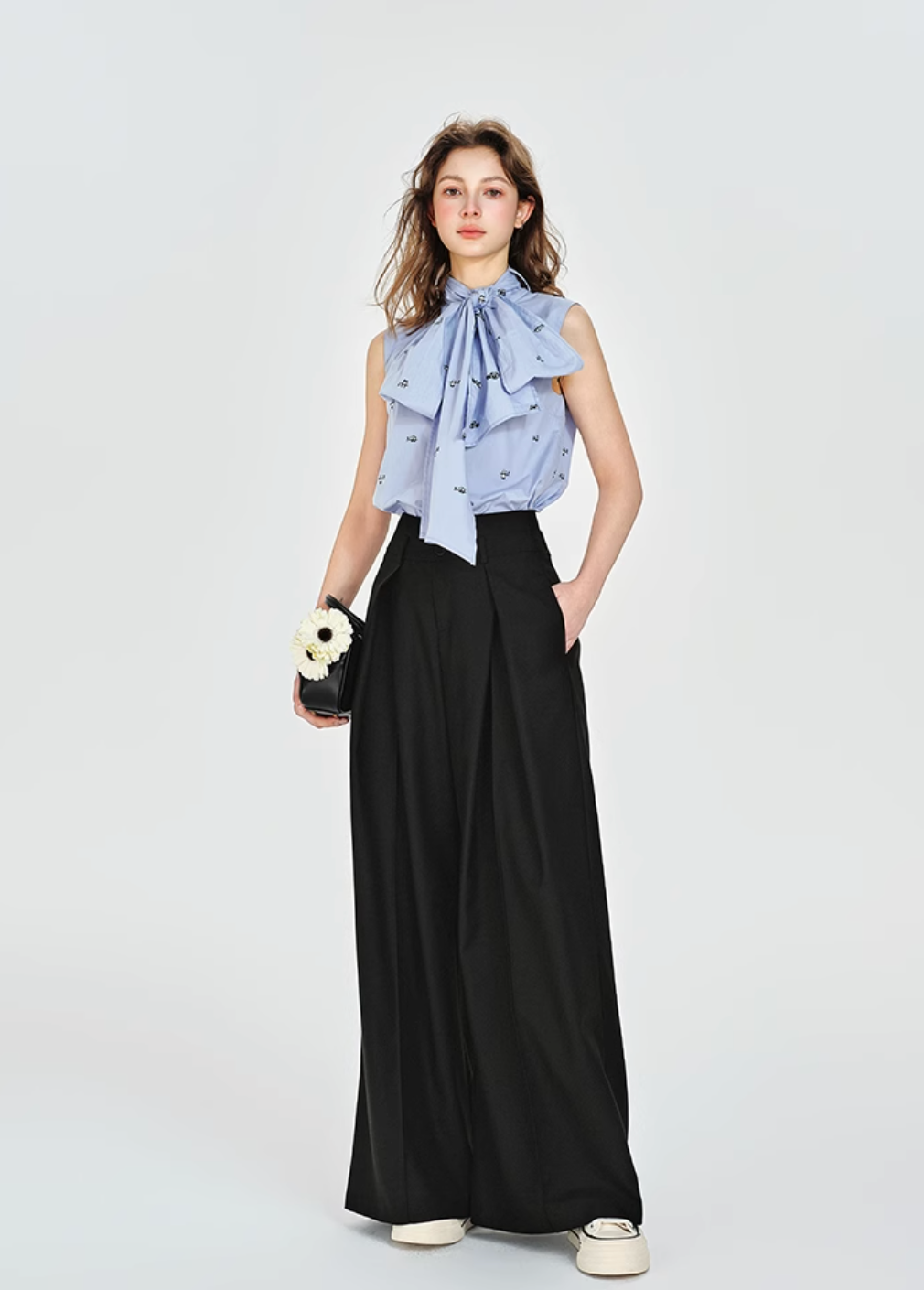 no sleeve light blue ribbon tops RI1204