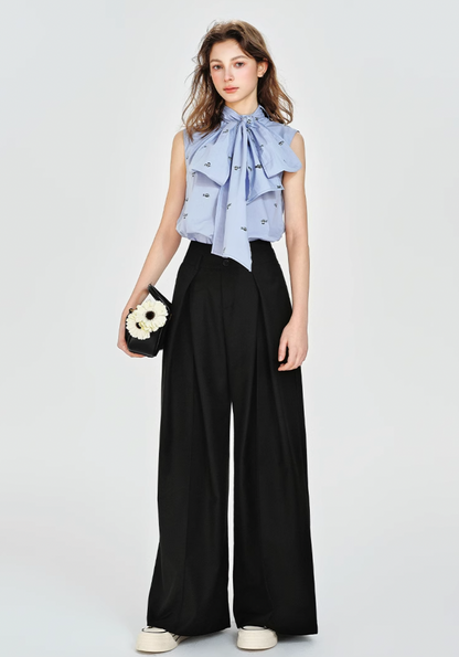 no sleeve light blue ribbon tops RI1204