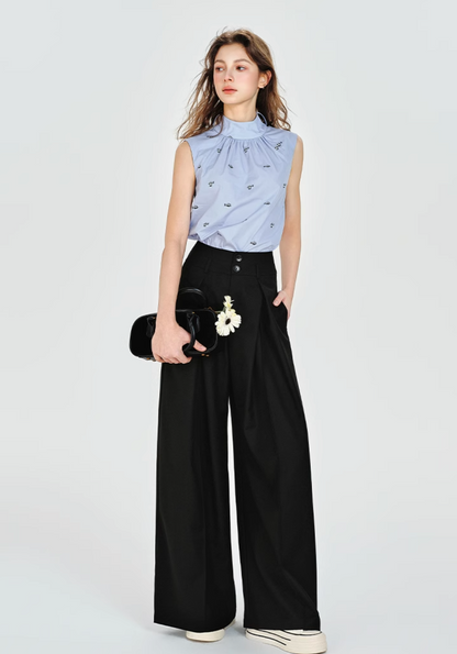 no sleeve light blue ribbon tops RI1204