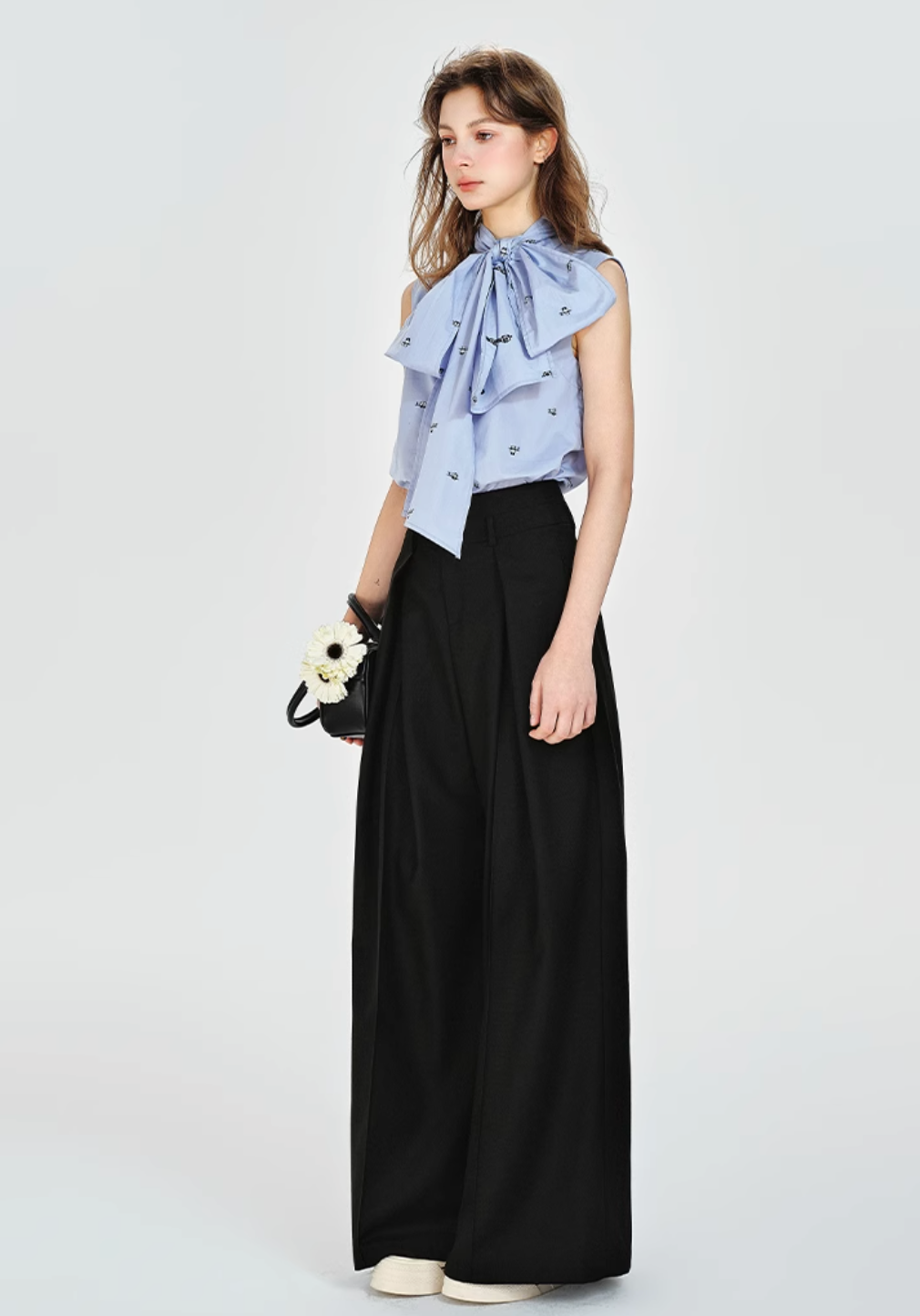 no sleeve light blue ribbon tops RI1204