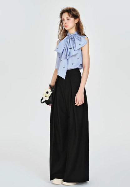 no sleeve light blue ribbon tops RI1204