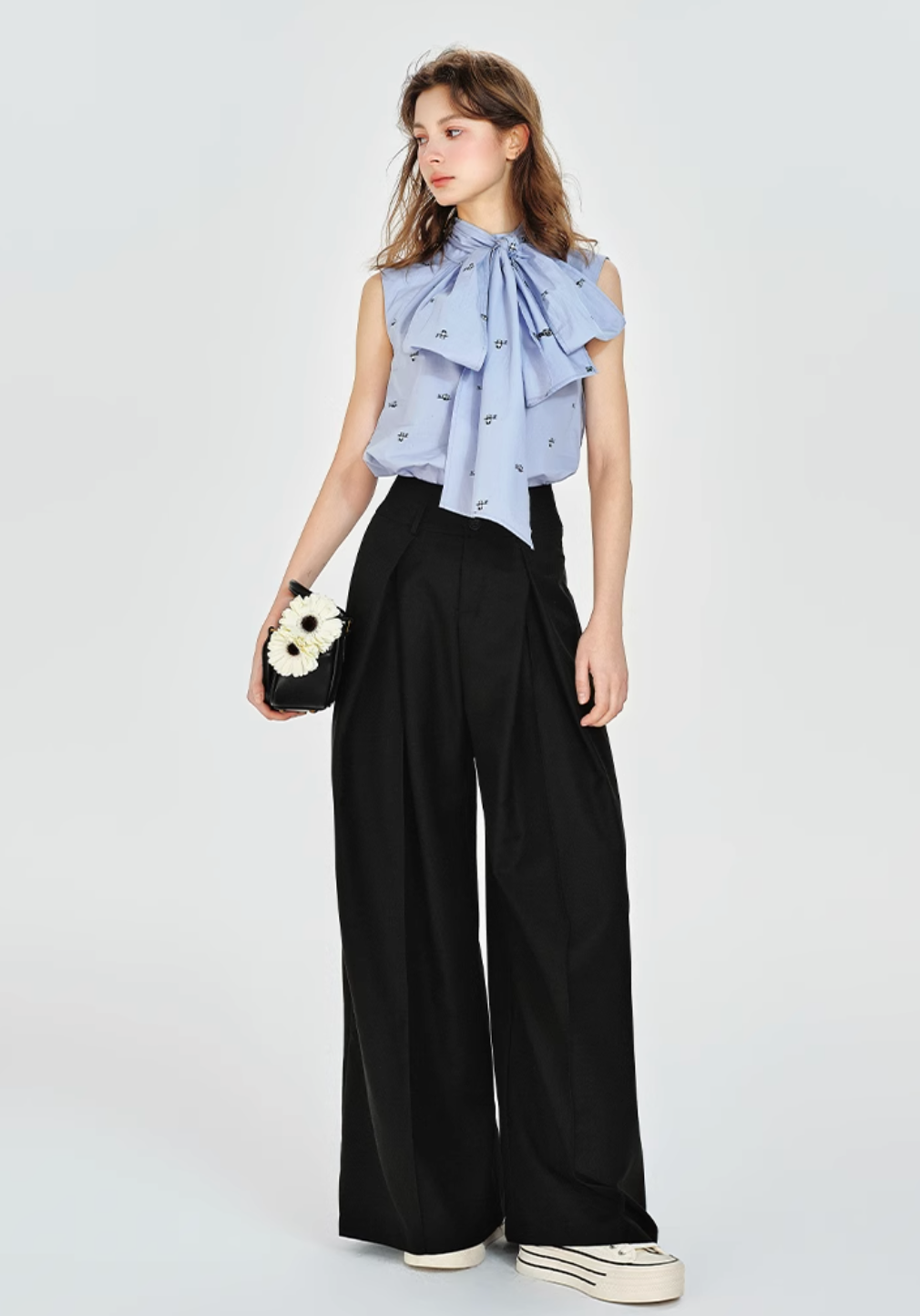 no sleeve light blue ribbon tops RI1204