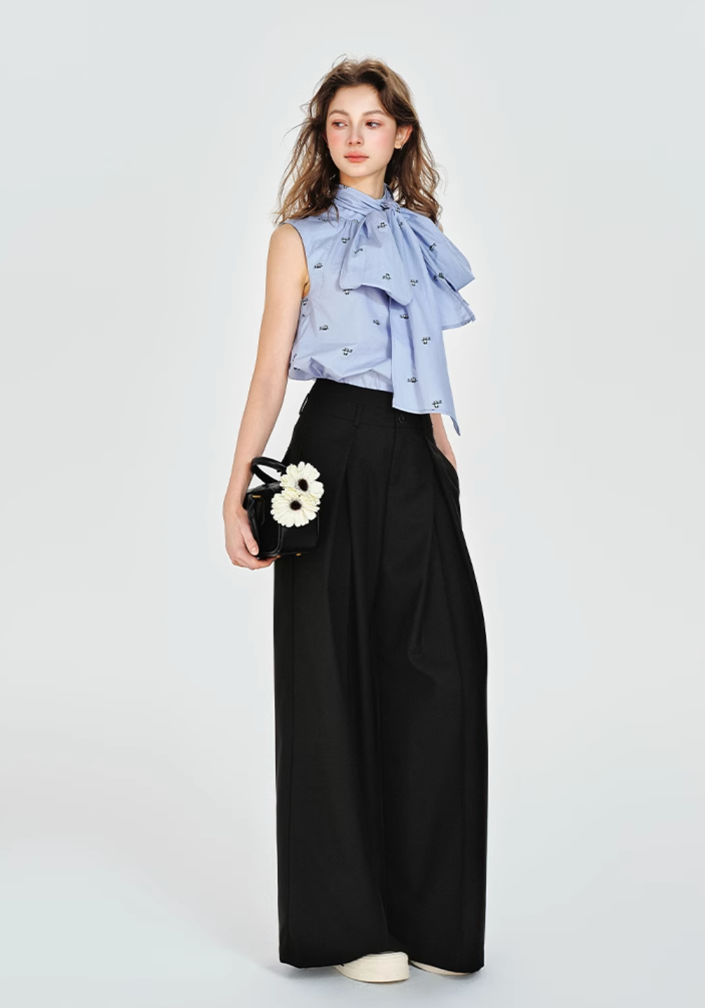 no sleeve light blue ribbon tops RI1204