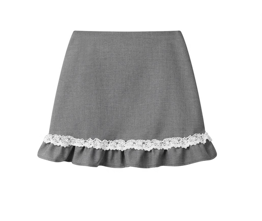 light gray frill skirt RI1209