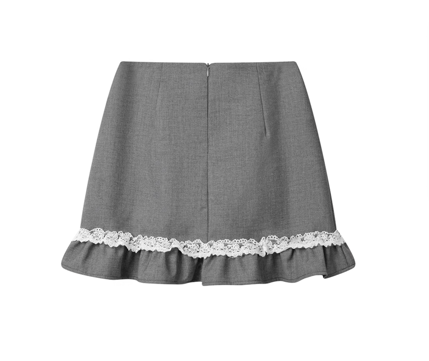 light gray frill skirt RI1209