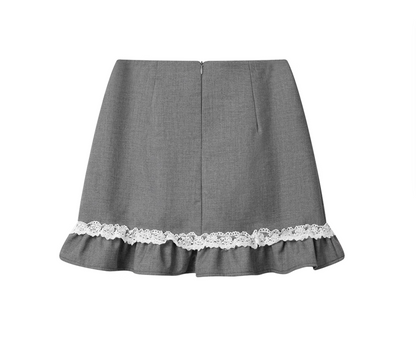 light gray frill skirt RI1209