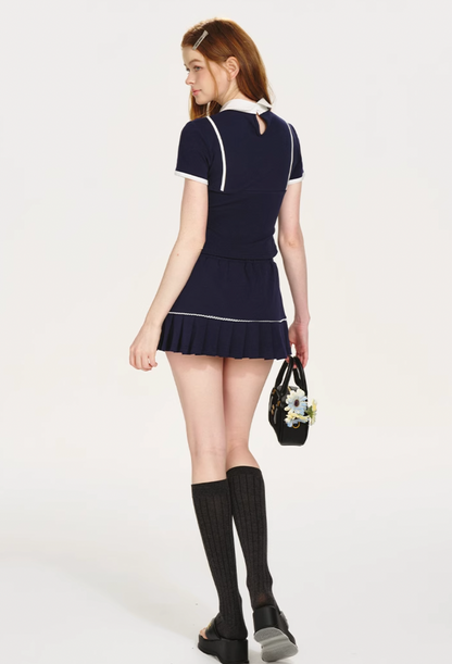 navy pleats like skirt RI1224