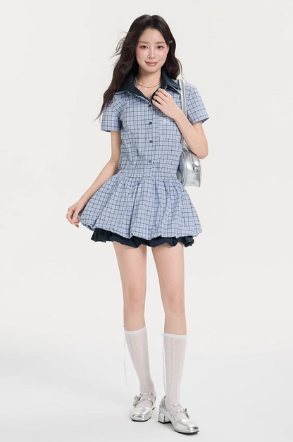 check balloon siruetto one-piece RI1256