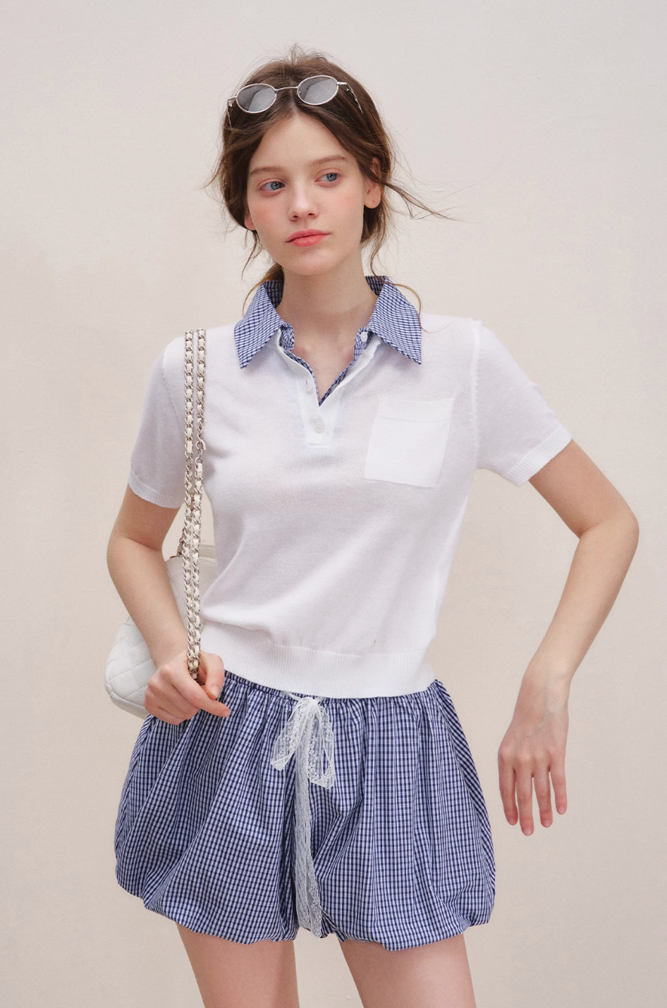check balloon style skirt RI1251