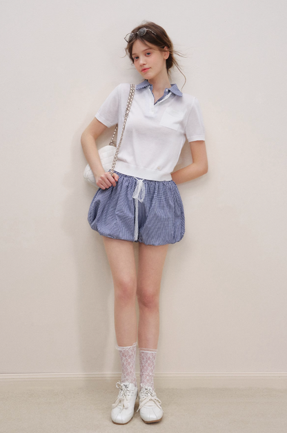 check balloon style skirt RI1251