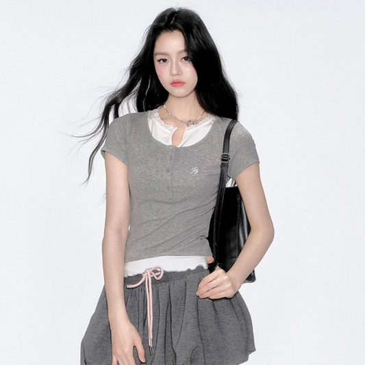 trendcut gray tops RI1276