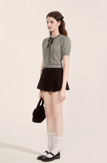 lovely gray ribbon tops RI1279