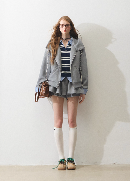 sweat gray line skirt RI1299