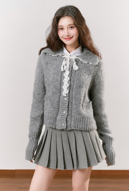 big curler gray cardigan RI1301