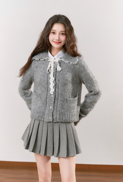 big curler gray cardigan RI1301