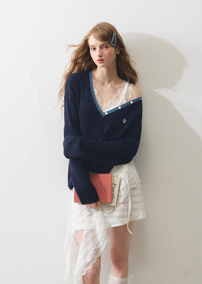 navy cut tops RI1344