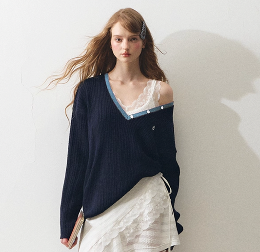navy cut tops RI1344