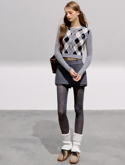 mood argyle Knit tops RI1351