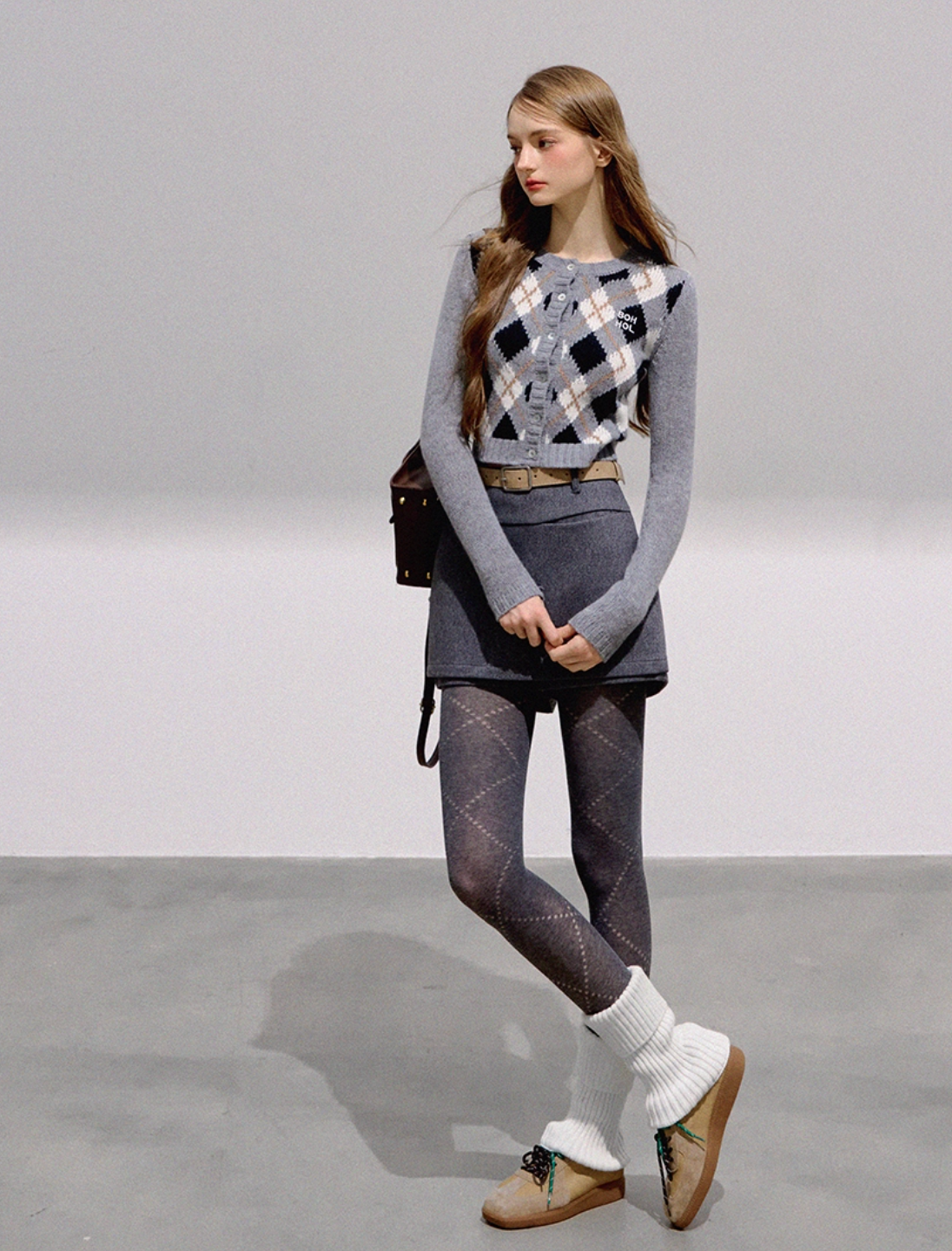 mood argyle Knit tops RI1351