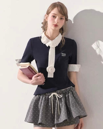 curler design rose tops & skirt RI1454