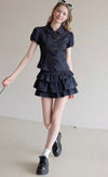 stylish girly mood tops& frill skirt RI1450