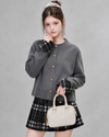 check mood gray tops &skirt RI1503