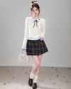neck frill line tops & skirt RI1504