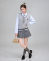 gray stylish vest & shirt RI1547