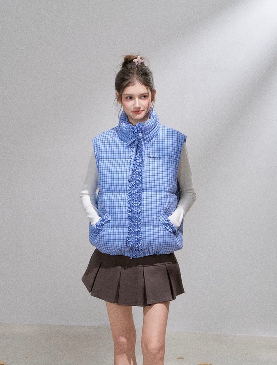 2way blue check jacket RI1370