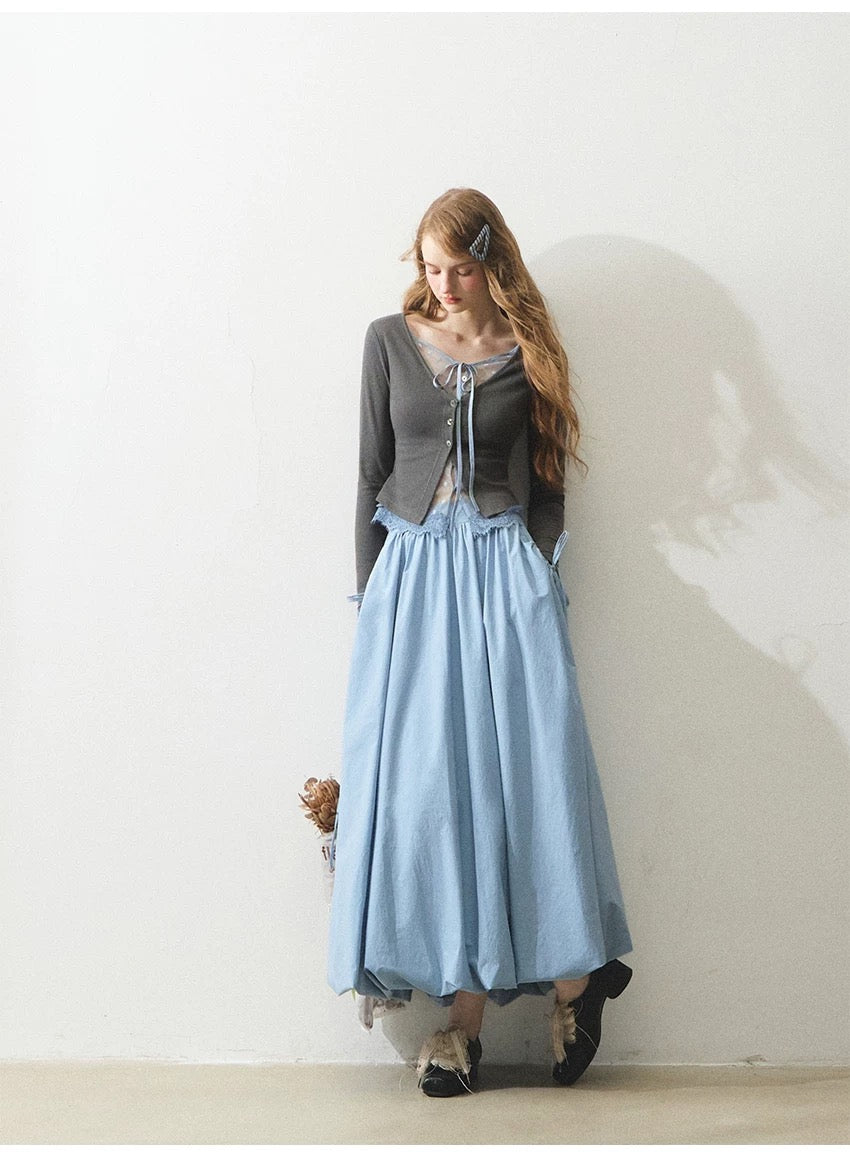 gray nuance lace tops RI1345