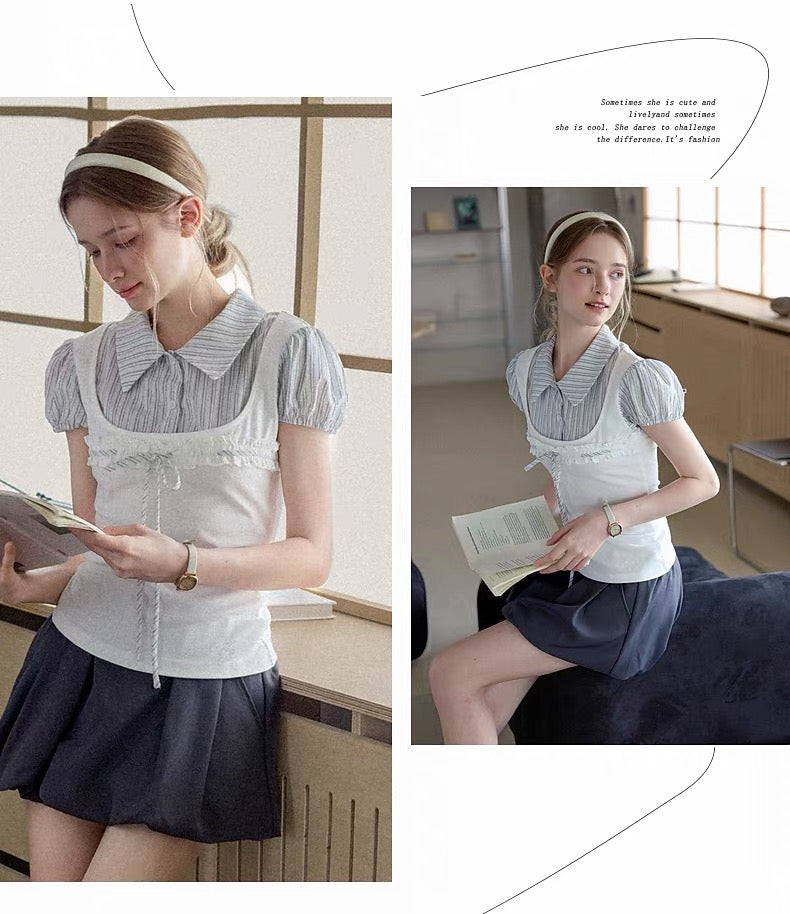 stripe line girly tops RI1446 – ria
