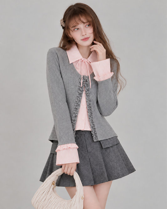 pink stripe girly tops RI1616