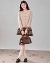 check mood beige tops &skirt RI1502