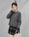 check mood gray tops &skirt RI1503