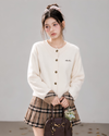 check mood ivory tops &skirt RI1508
