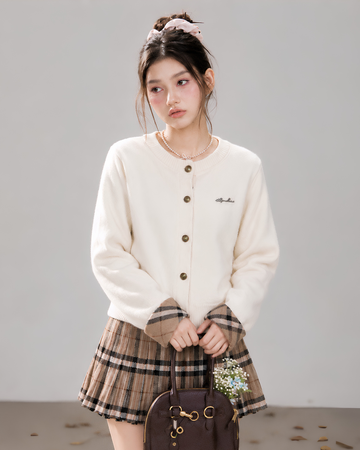 check mood ivory tops &skirt RI1508