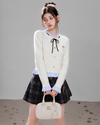 neck frill line tops & skirt RI1504