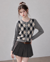 argyle mood gray cardigan RI1519