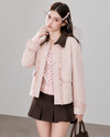 frill pink brown mood jacket RI1490