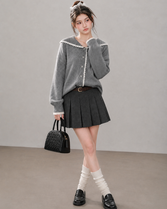 ribbon point frill Knit RI1549