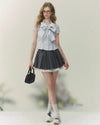 stripe ribbon tie tops RI1407