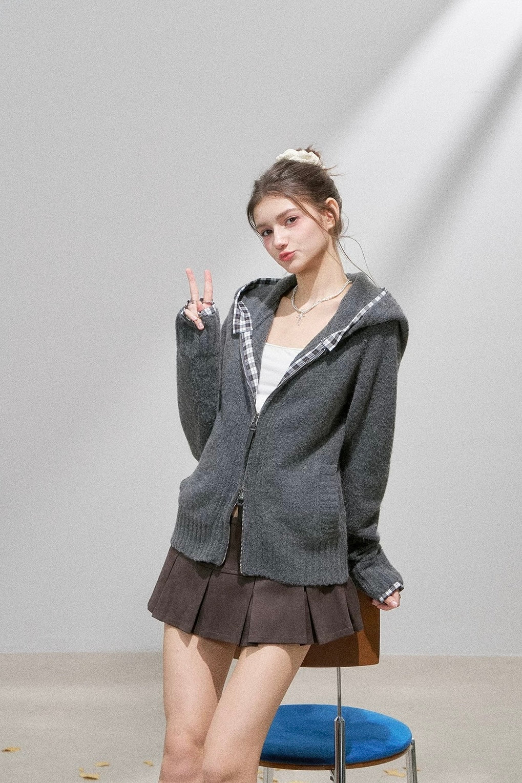 pattern point zip tops RI1368