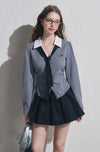 【pre oder】navy check point tops & skirt RI1474
